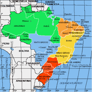 Карта консульского округа генконсульства России в Рио-де-Жанейро