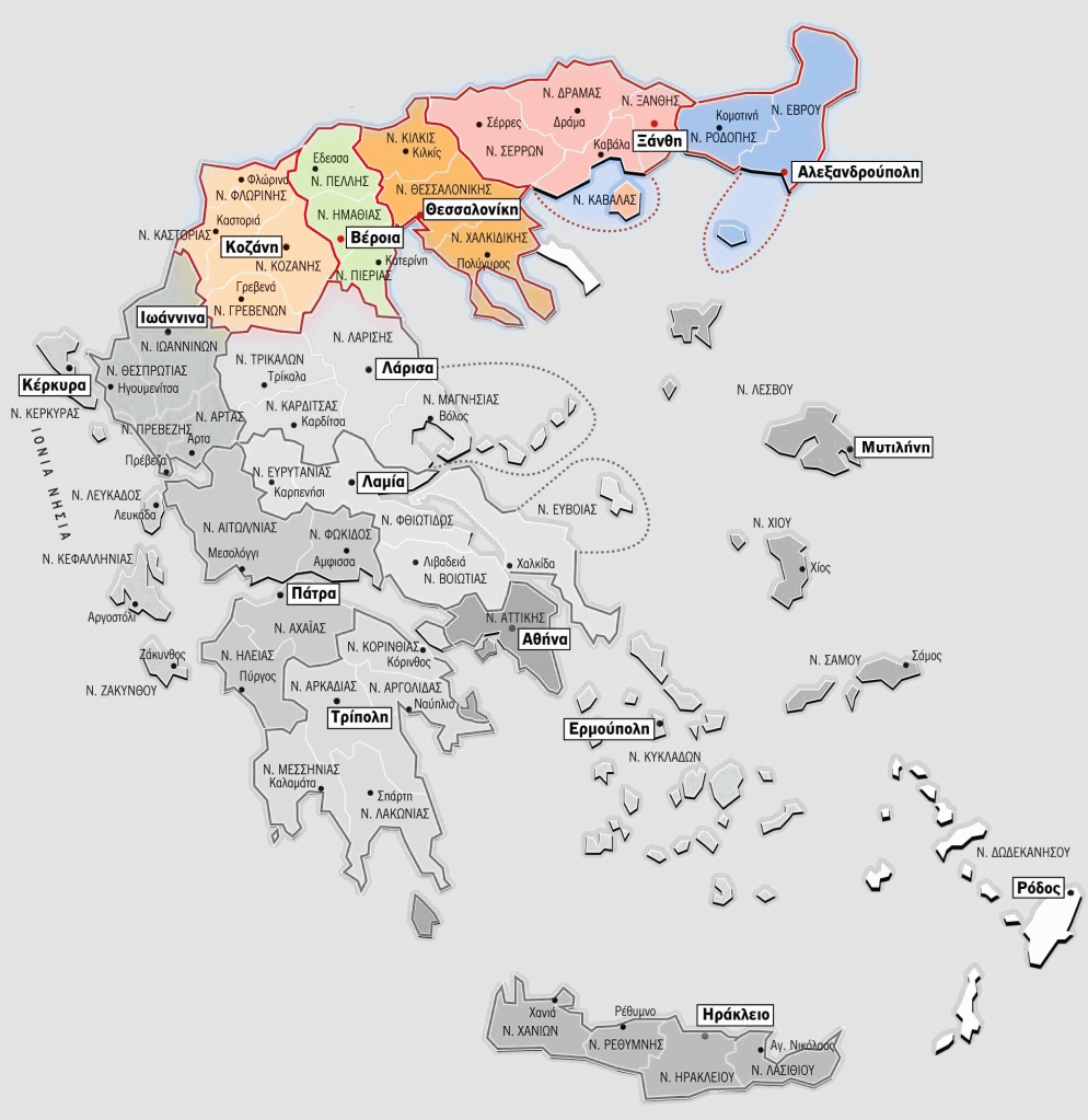 Карта консульского округа генконсульства России в Салониках Греция