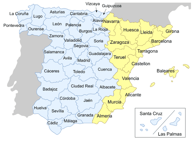 Консульские округа в Испании.