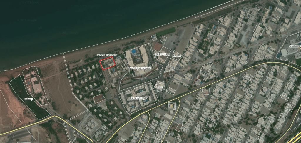 Карта посольства России в Омане