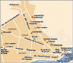 Карта посольства России в ЦАР